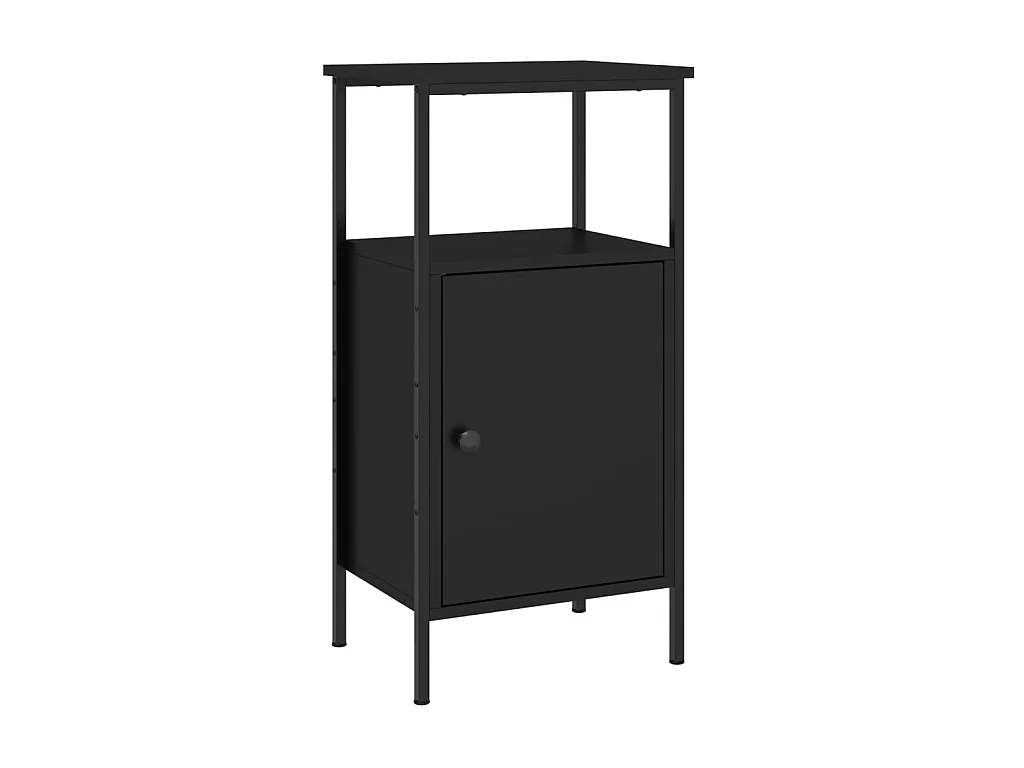 Comodino nero 41x31x80 cm in derivati del legno