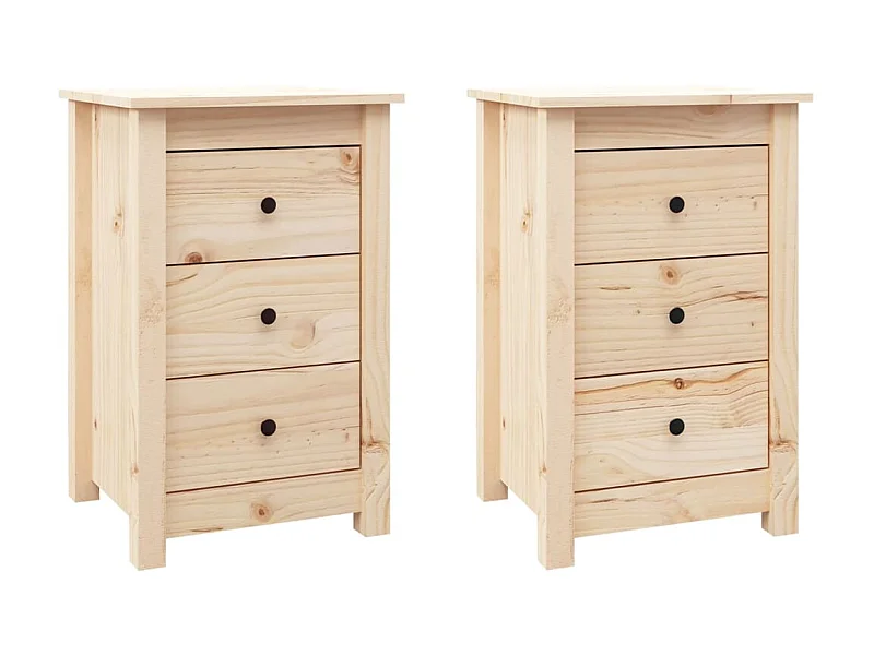 Tables de chevet 2 pcs 40x35x61,5 cm Bois de pin massif