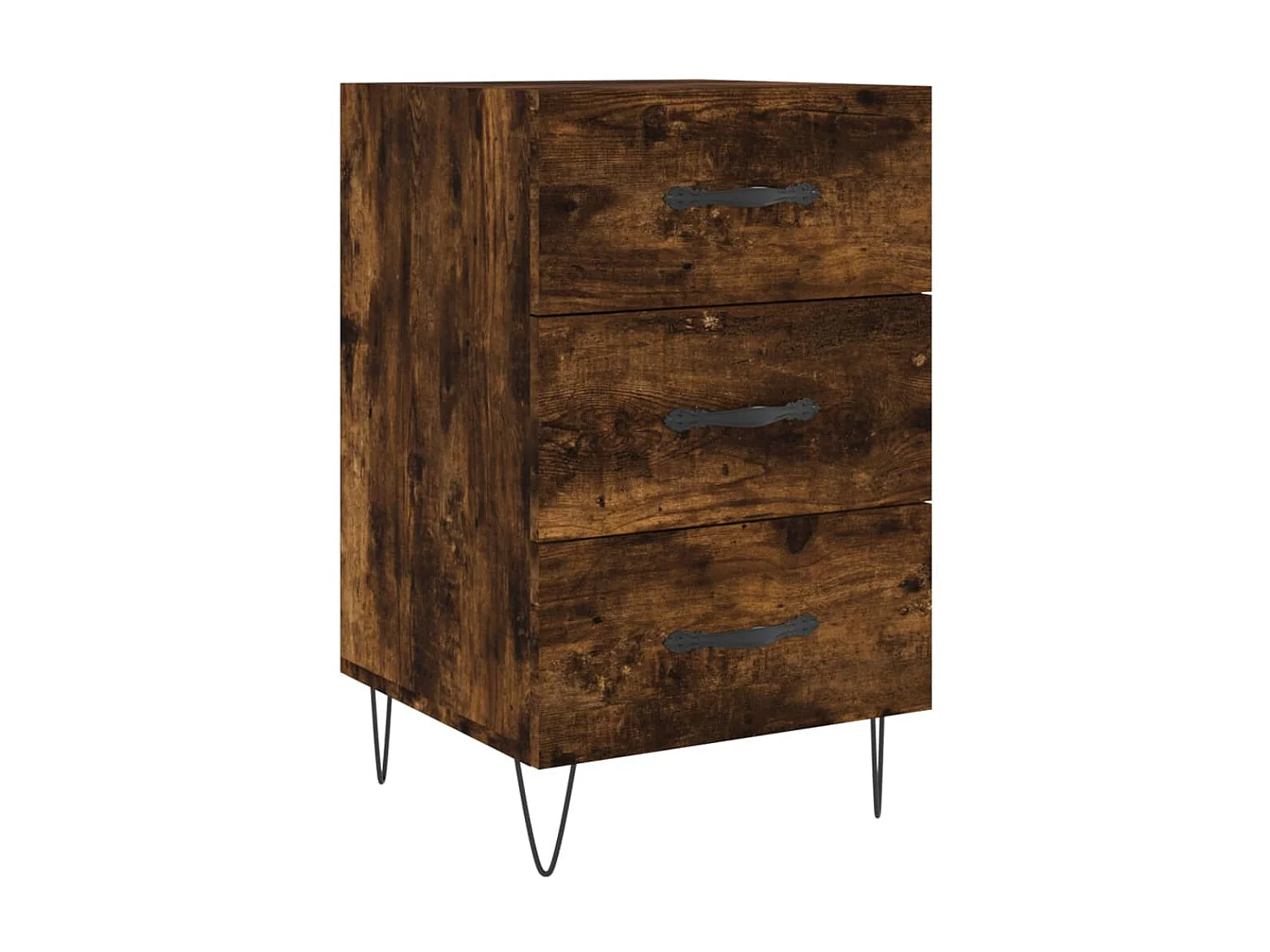 Table de chevet chêne fumé 40x40x66 cm bois d'ingénierie