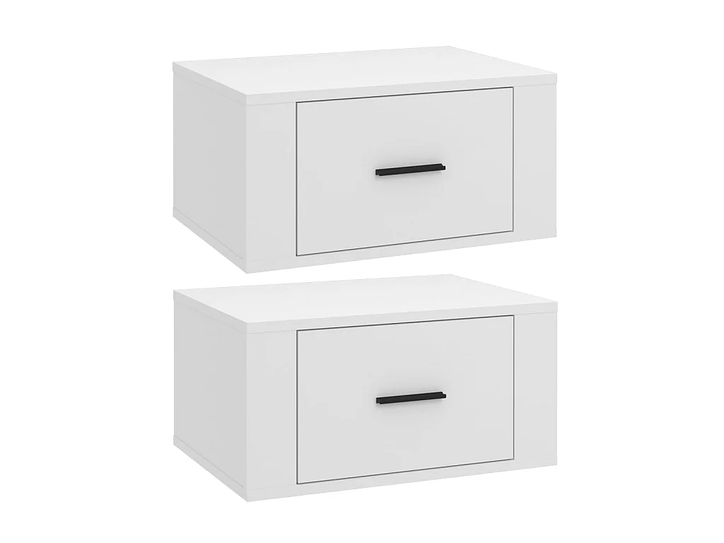 Nachtkastjes voor wandmontage 2 stuks Wit 50x36x25 cm