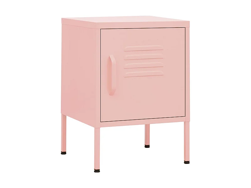 Mesitas de noche 2 uds Rosa 35x35x51 cm Acero