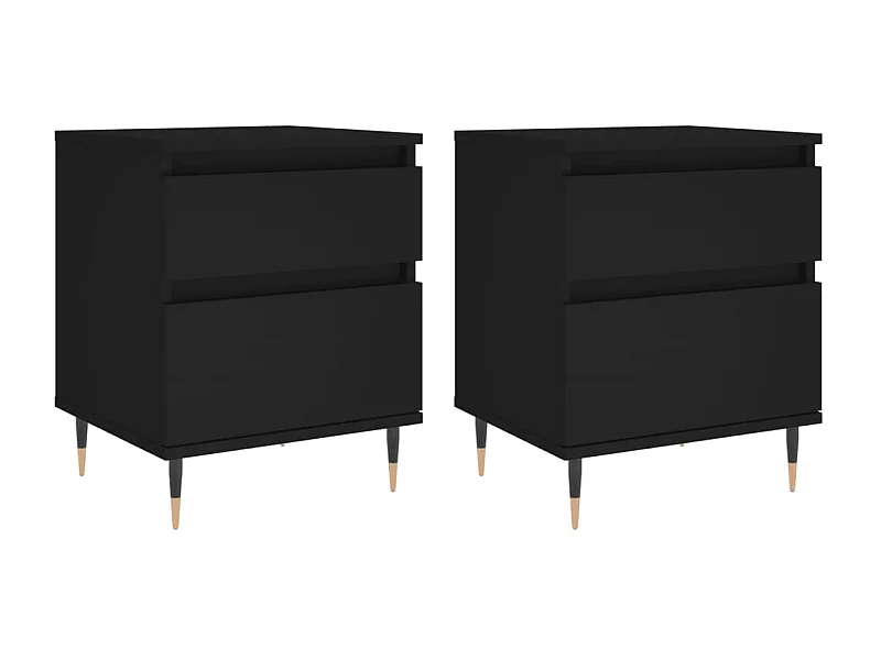Tables de chevet 2 pcs noir 40x35x50 cm bois d’ingénierie