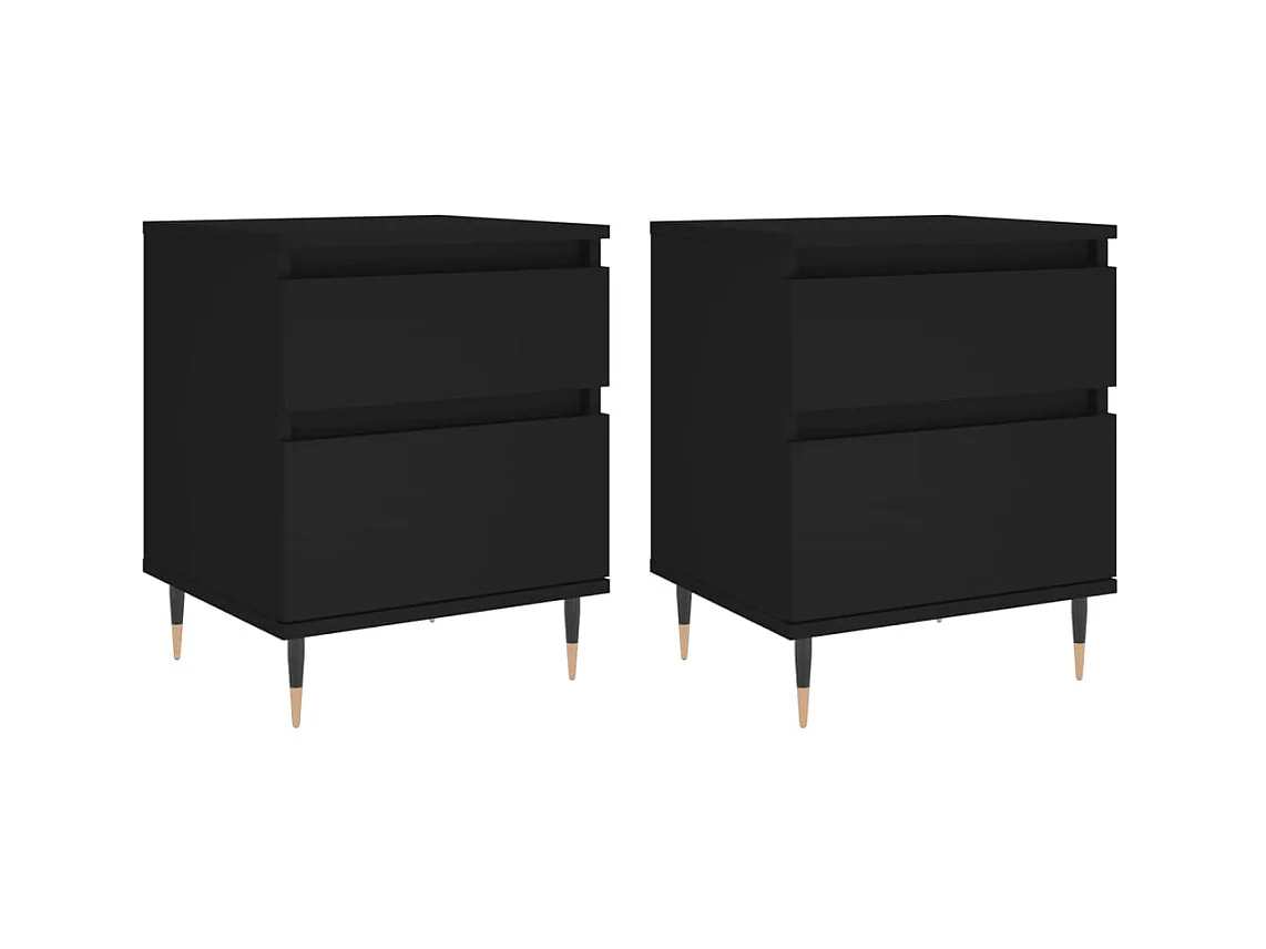 Nachtkastjes 2 stuks zwart 40x35x50 cm parket
