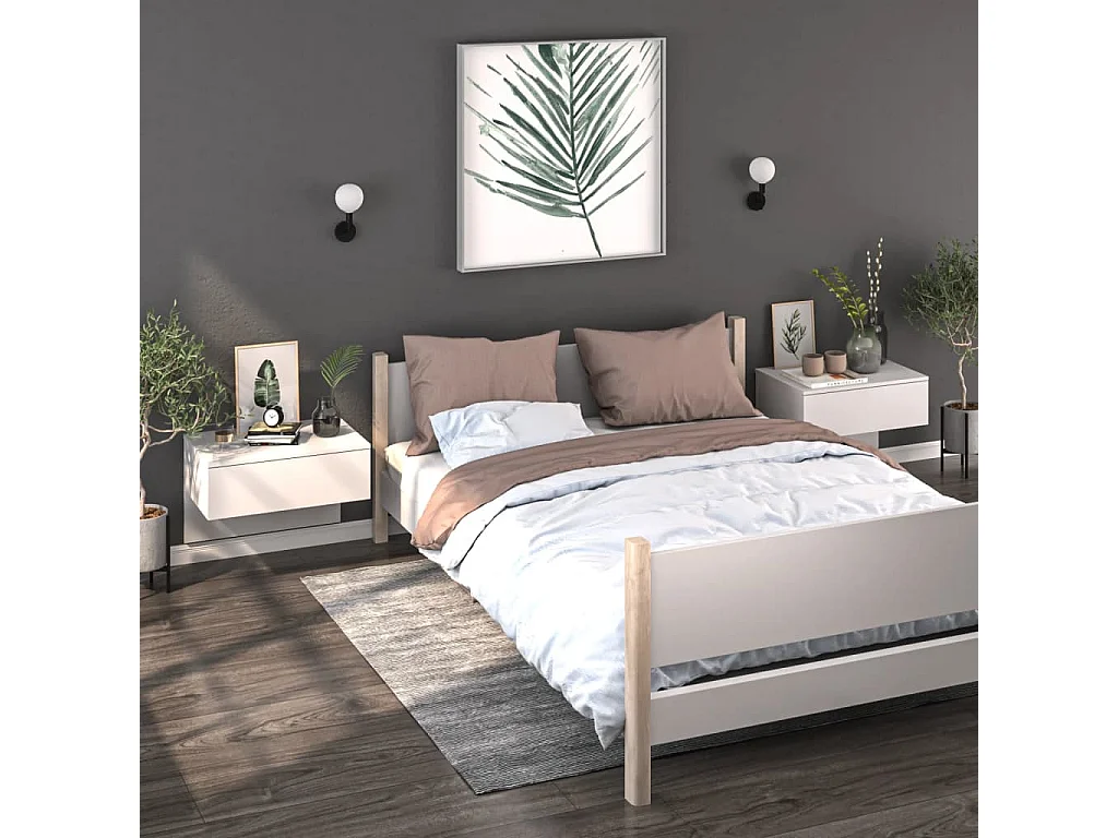 Table de chevet murale Blanc