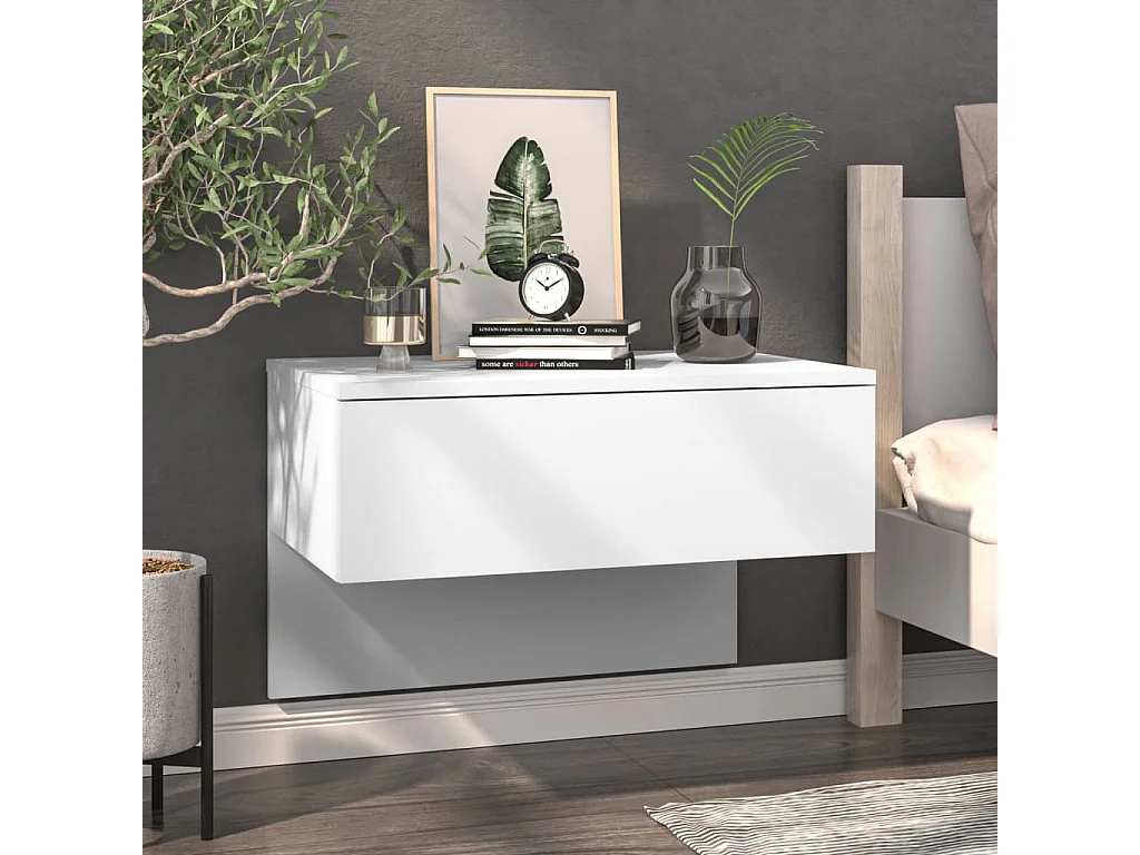 Table de chevet murale Blanc