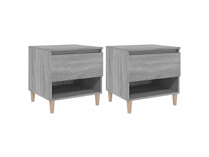 Comodini 2 pz Sonoma grigio 50x46x50cm MDF
