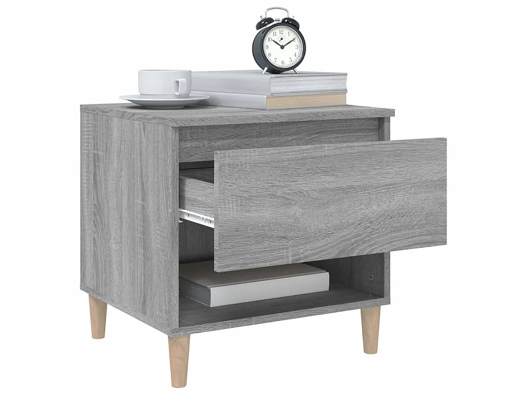 Mesitas de noche 2 piezas Sonoma gris 50x46x50cm Madera contrachapada