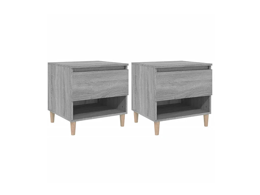 Tables de chevet 2 pcs Sonoma gris 50x46x50cm Bois d’ingénierie