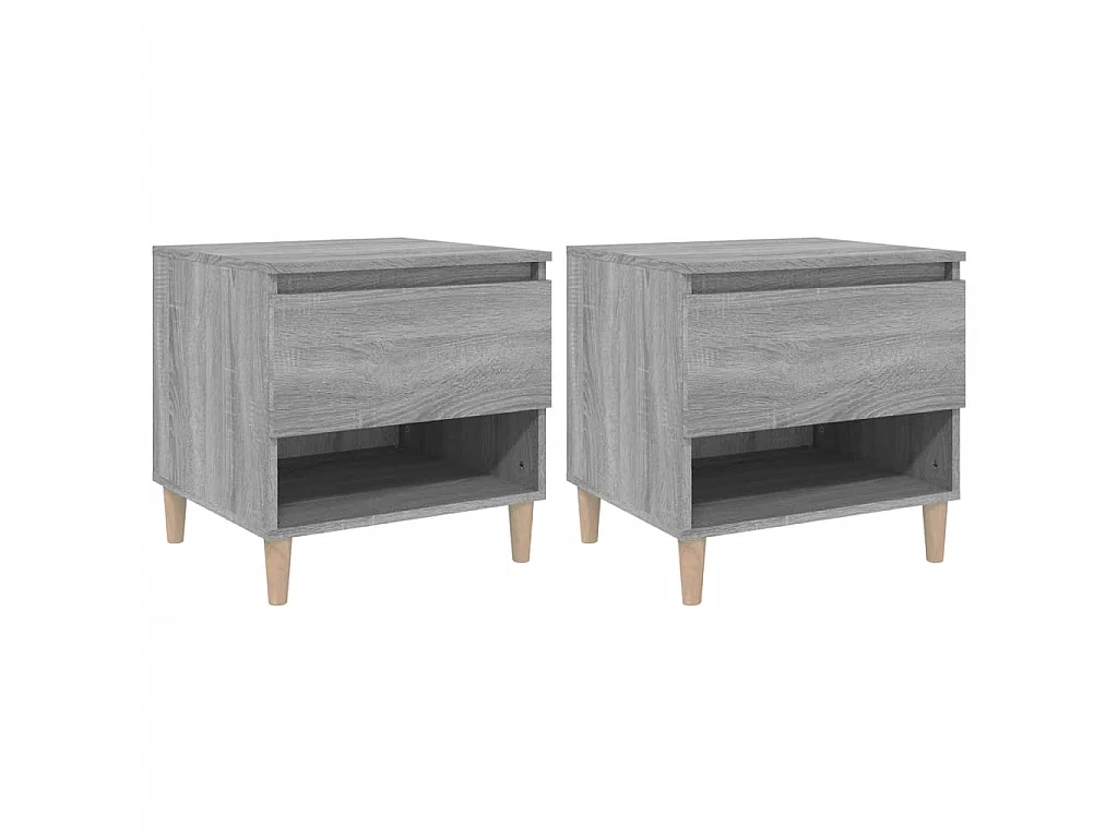 Comodini 2 pz Sonoma grigio 50x46x50cm MDF