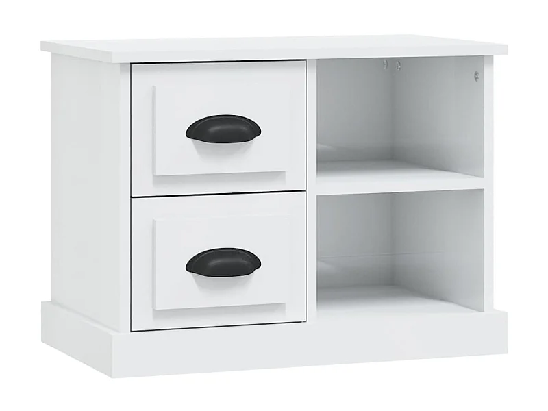 Mesa de cabeceira branca brilhante 60x35,5x45 cm