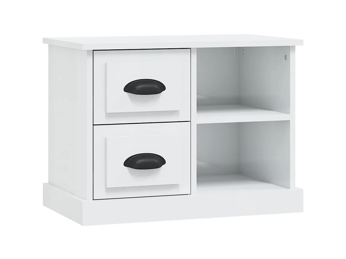 Table de chevet blanc brillant 60x35,5x45 cm