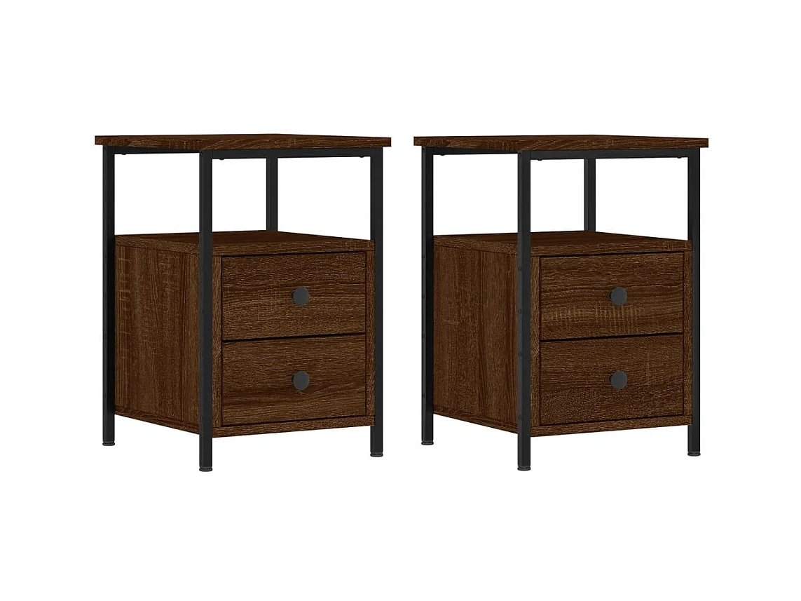 Tables de chevet 2pcs chêne marron 34x35,5x50cm bois ingénierie