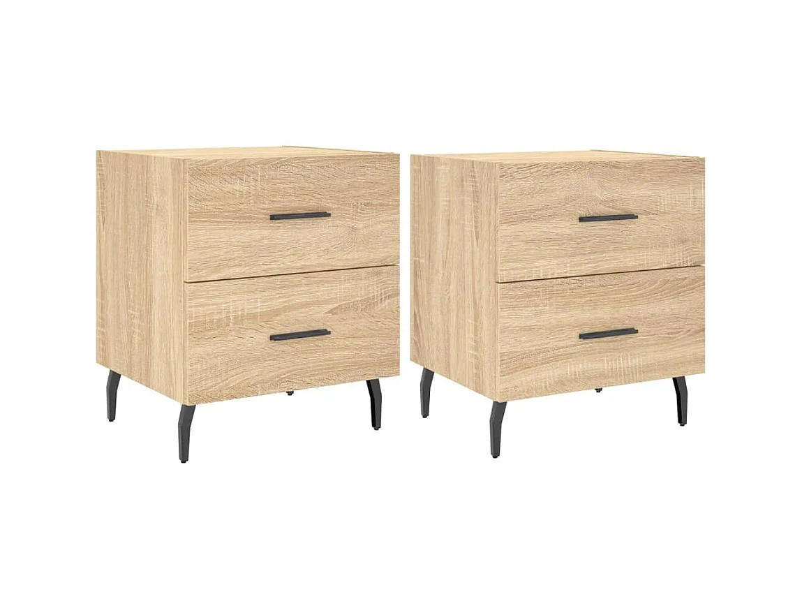 Comodini 2 pz rovere sonoma 40x35x47,5 cm