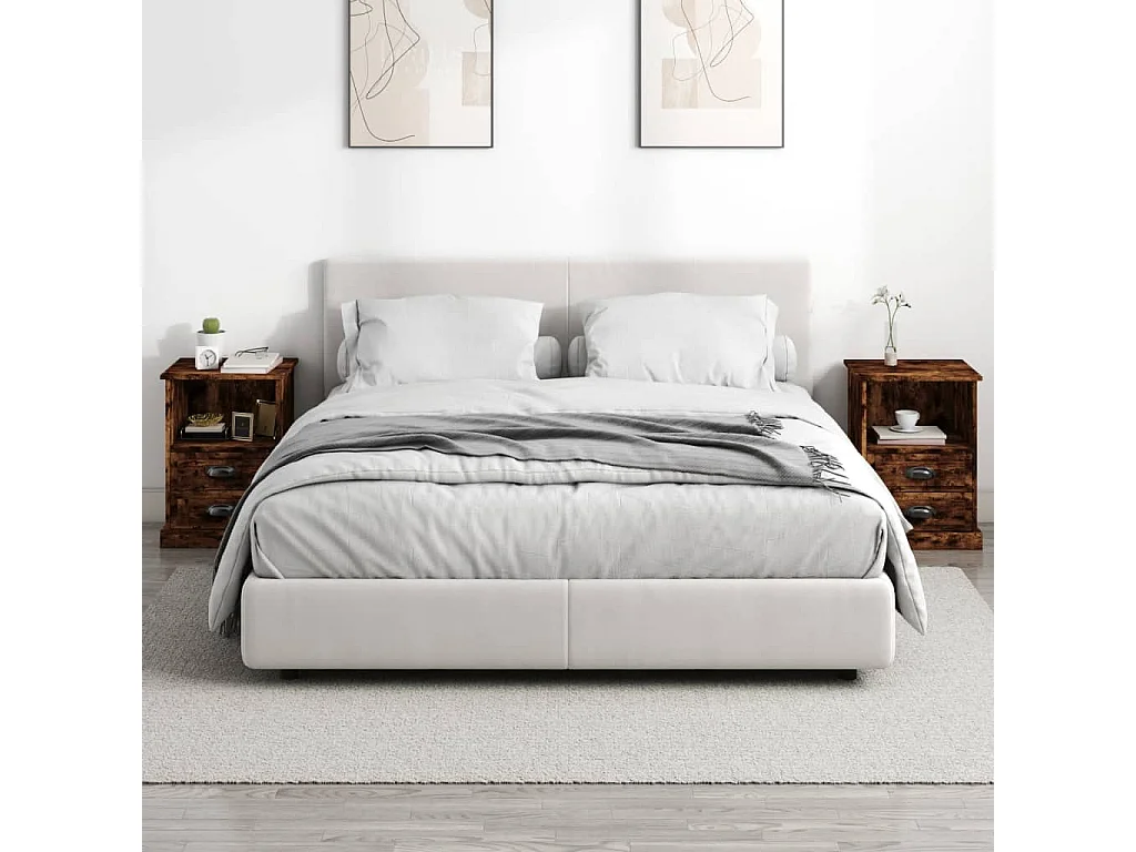 Comodini 2 pz rovere affumicato 43x36x60 cm