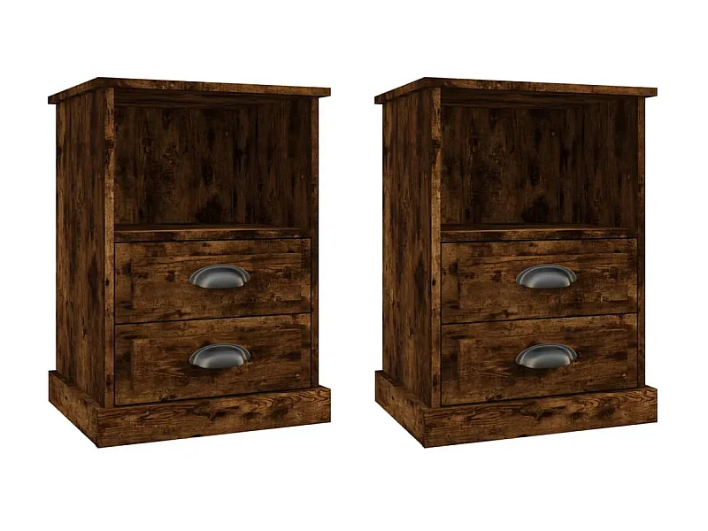 Tables de chevet 2 pcs chêne fumé 43x36x60 cm