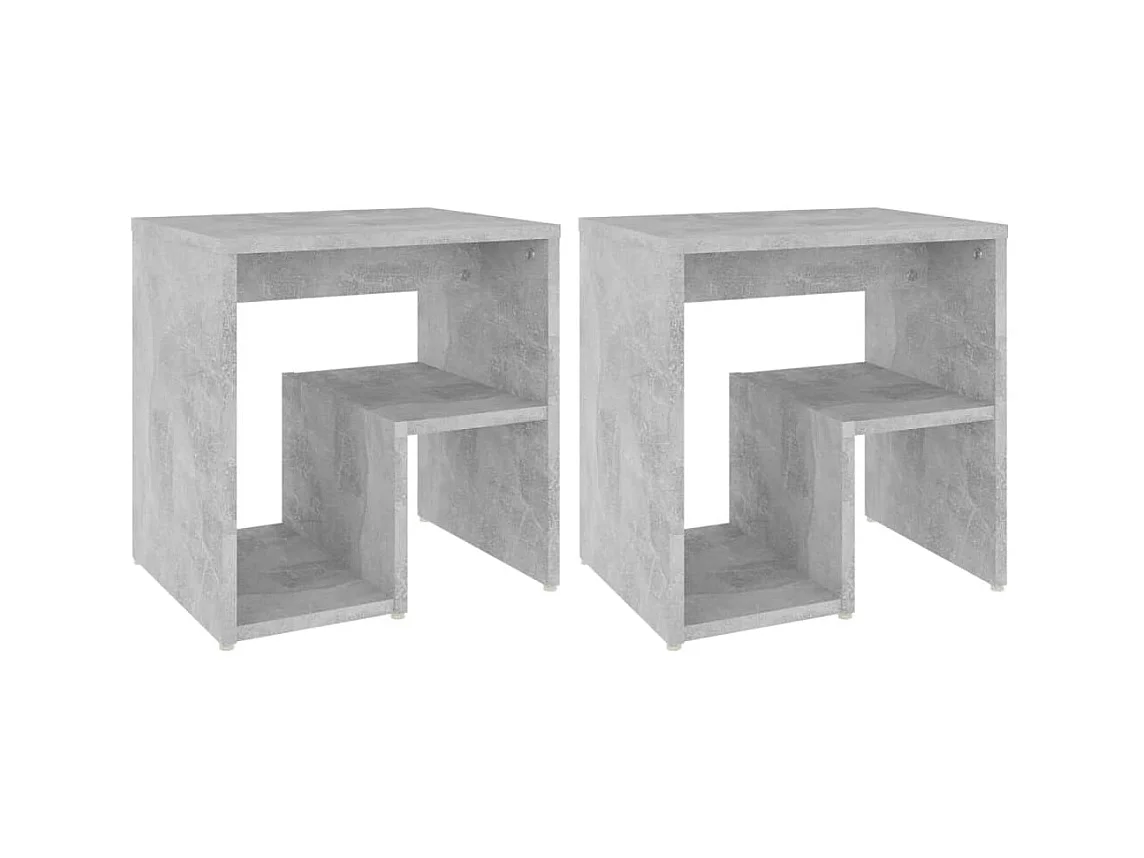 Comodini 2 pz Grigio cemento 40x30x40 cm Truciolare