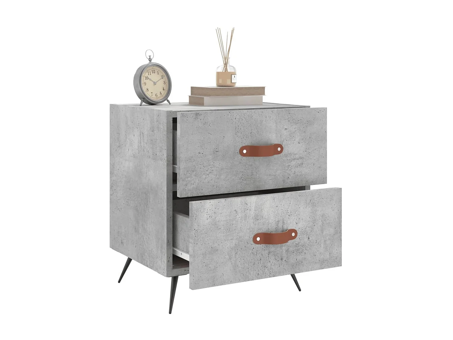 Tables de chevet 2pcs gris béton 40x35x47,5cm bois d’ingénierie