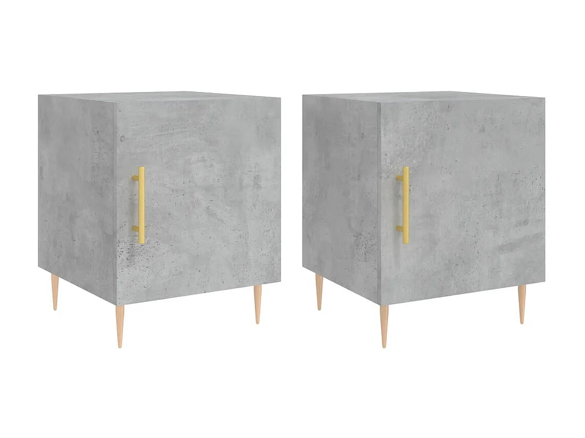 Tables de chevet 2 pcs gris béton 40x40x50 cm bois d’ingénierie