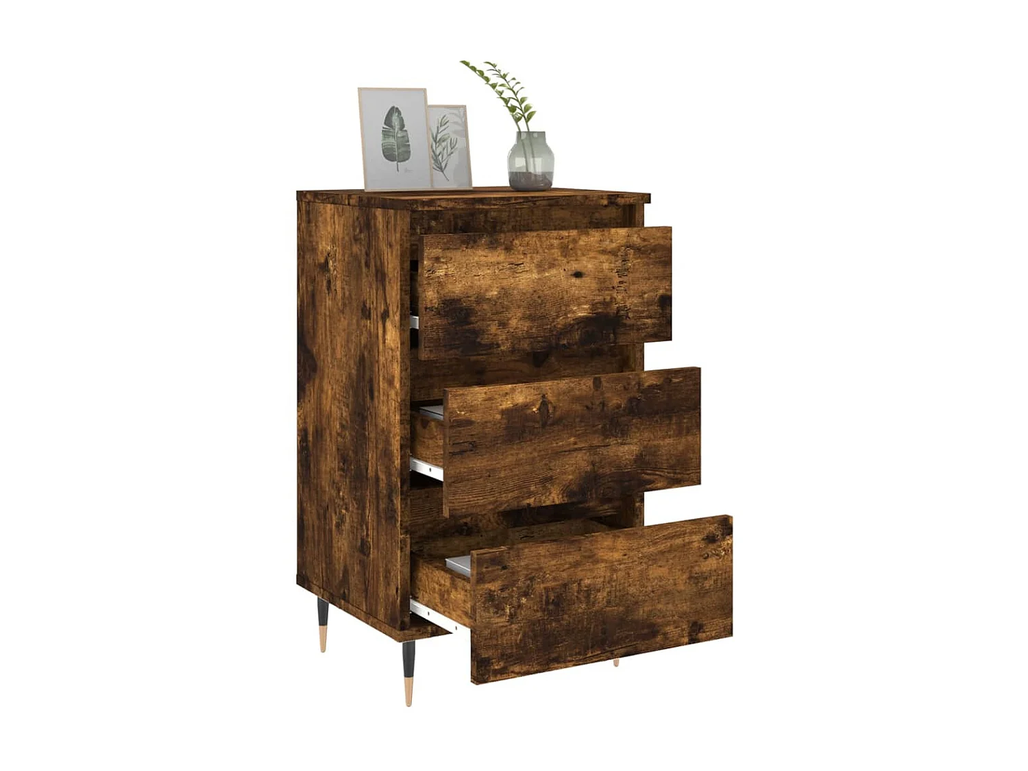 Nachtkastjes 2 stuks gerookt eiken 40x35x69 cm samengesteld hout