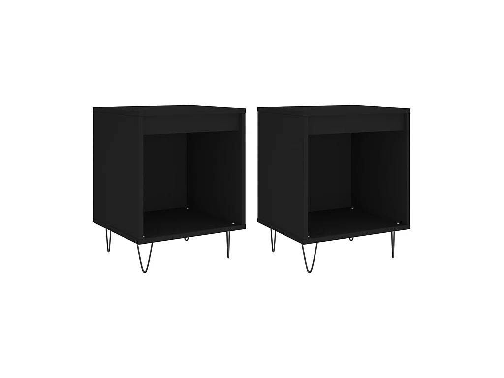Nachtkastjes 2 stuks zwart 40x35x50 cm parket