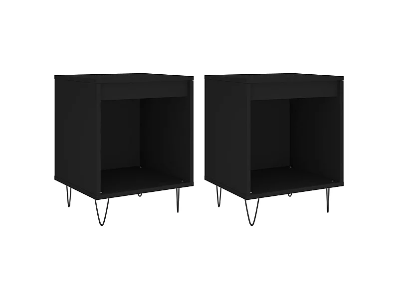 Nachttische 2 Stück schwarz 40x35x50 cm Holzwerkstoff