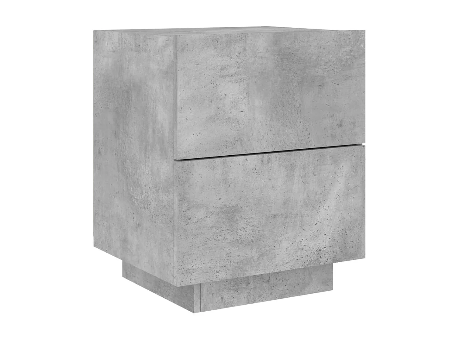 Mesita de noche y luces LED de madera contrachapada de hormigón gris