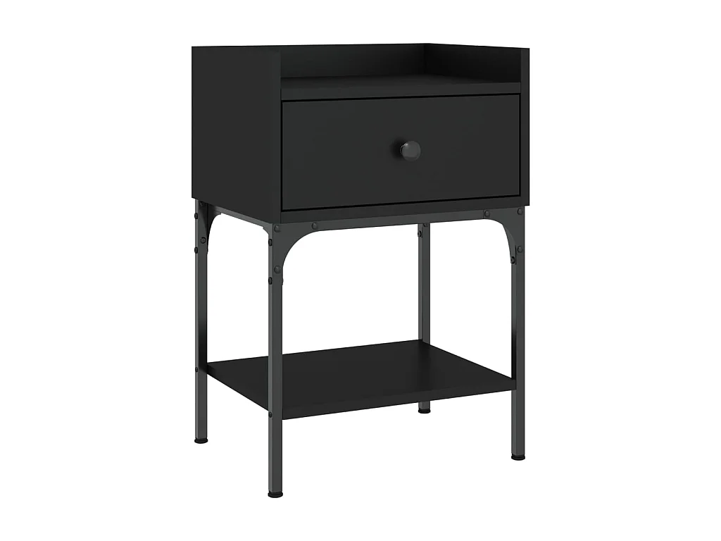Table de chevet noir 40,5x31x60 cm bois d’ingénierie