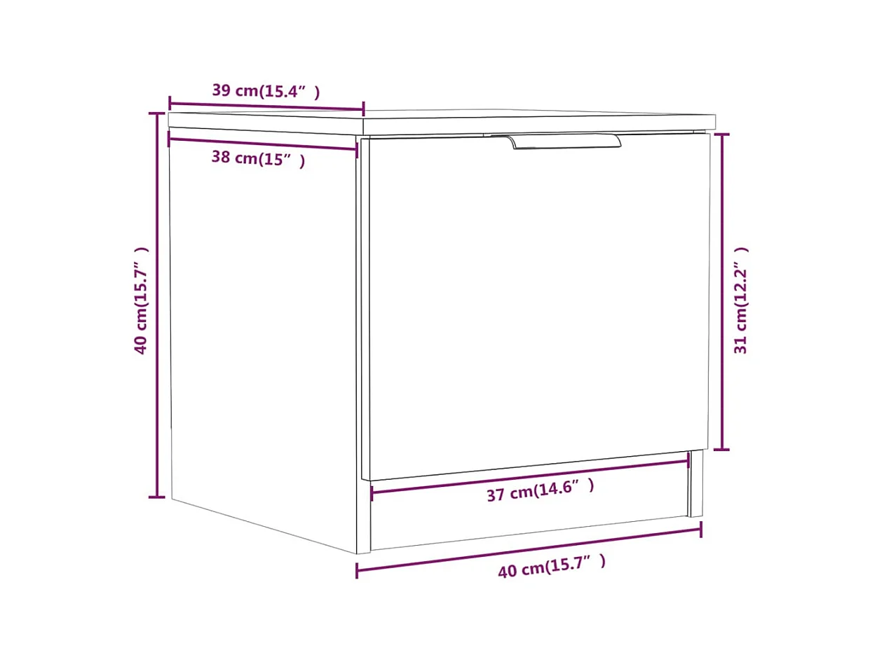 Tables de chevet 2 pcs Blanc 40x39x40 cm