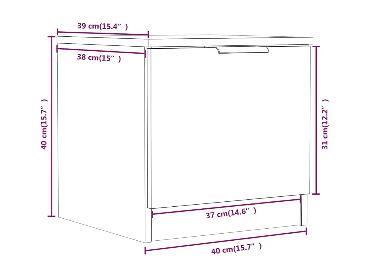 Tables de chevet 2 pcs Blanc 40x39x40 cm