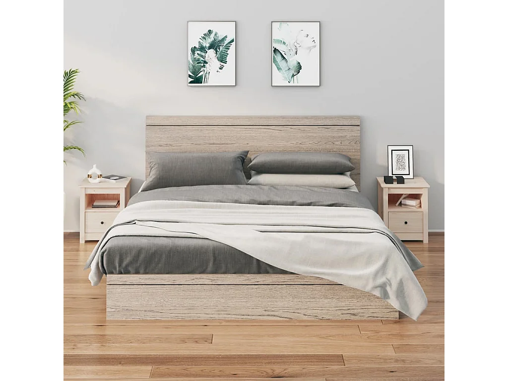 Mesitas de noche 2 piezas 40x35x49 cm Madera maciza de pino