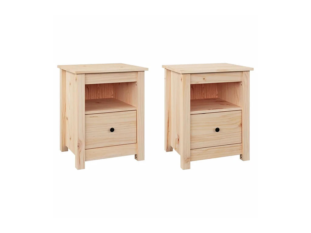 Tables de chevet 2 pcs 40x35x49 cm Bois de pin massif