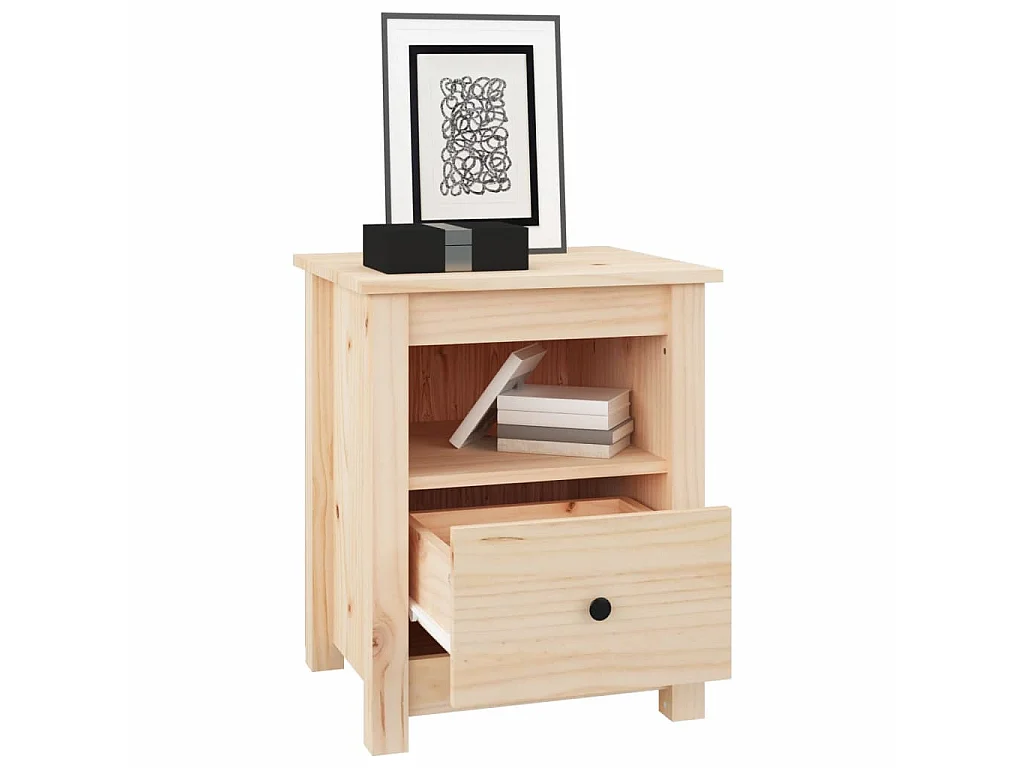 Tables de chevet 2 pcs 40x35x49 cm Bois de pin massif