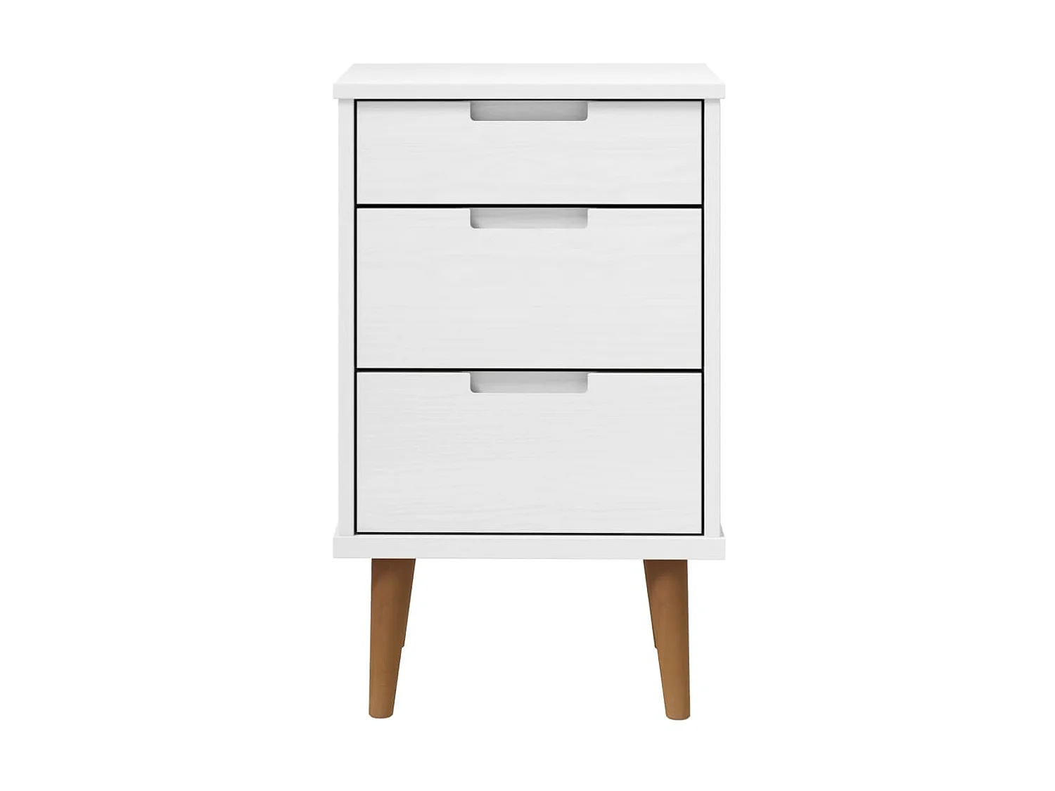 MOLDE Mesita de Noche Blanca 40x35x65 cm Madera maciza de pino