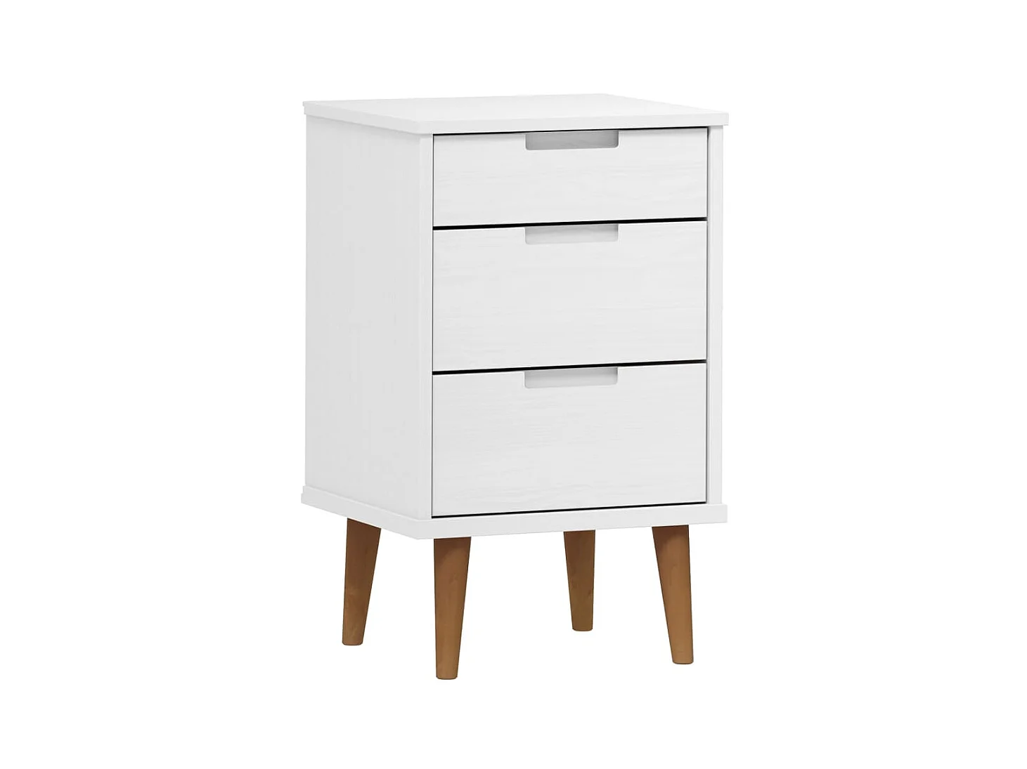 Comodino MOLDE Bianco 40x35x65 cm Legno di pino massiccio