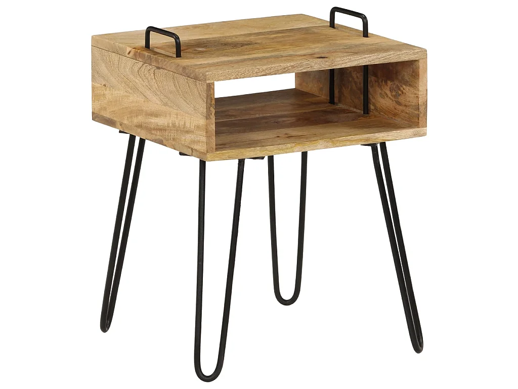 Table de chevet Bois de manguier massif 40 x 34 x 47 cm