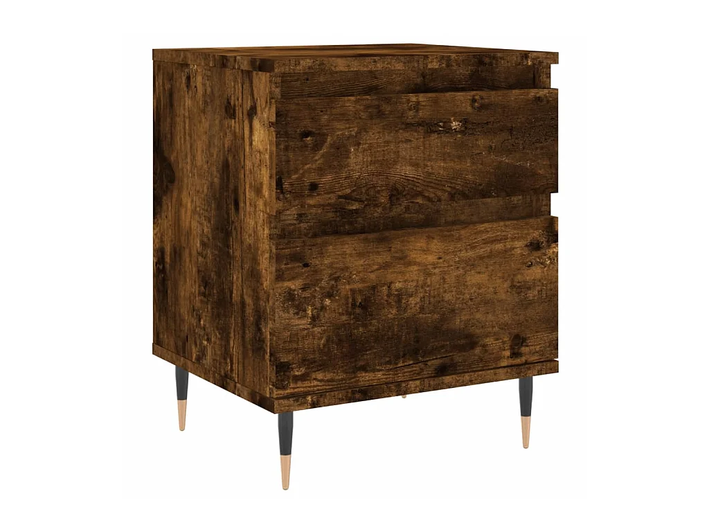 Table de chevet chêne fumé 40x35x50 cm bois d’ingénierie