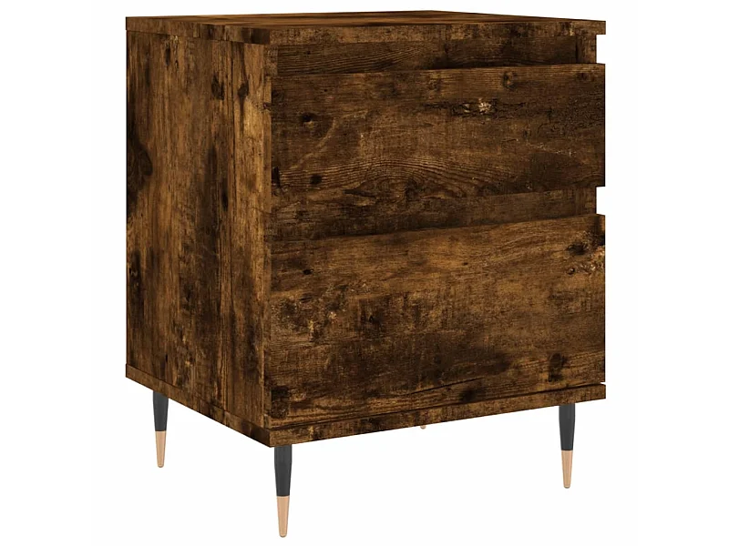 Table de chevet chêne fumé 40x35x50 cm bois d’ingénierie