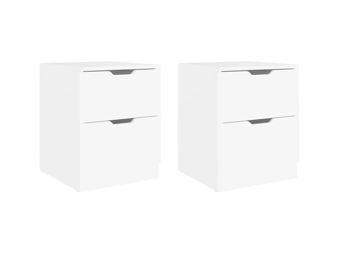Comodini 2 pz Bianco 40x40x50 cm Truciolare