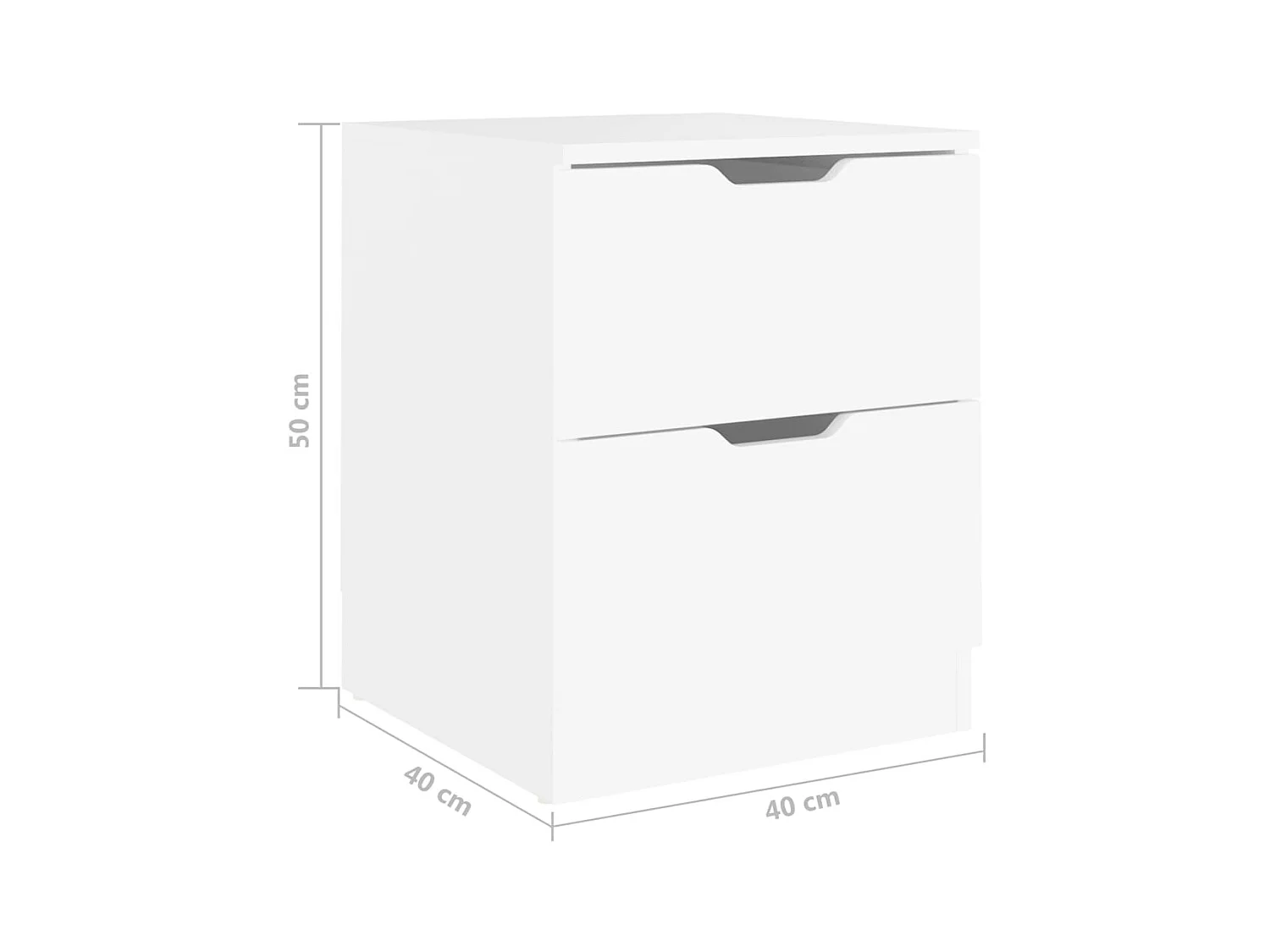 Comodini 2 pz Bianco 40x40x50 cm Truciolare