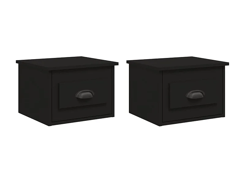 Tables de chevet murales 2 pcs noir 41,5x36x28 cm
