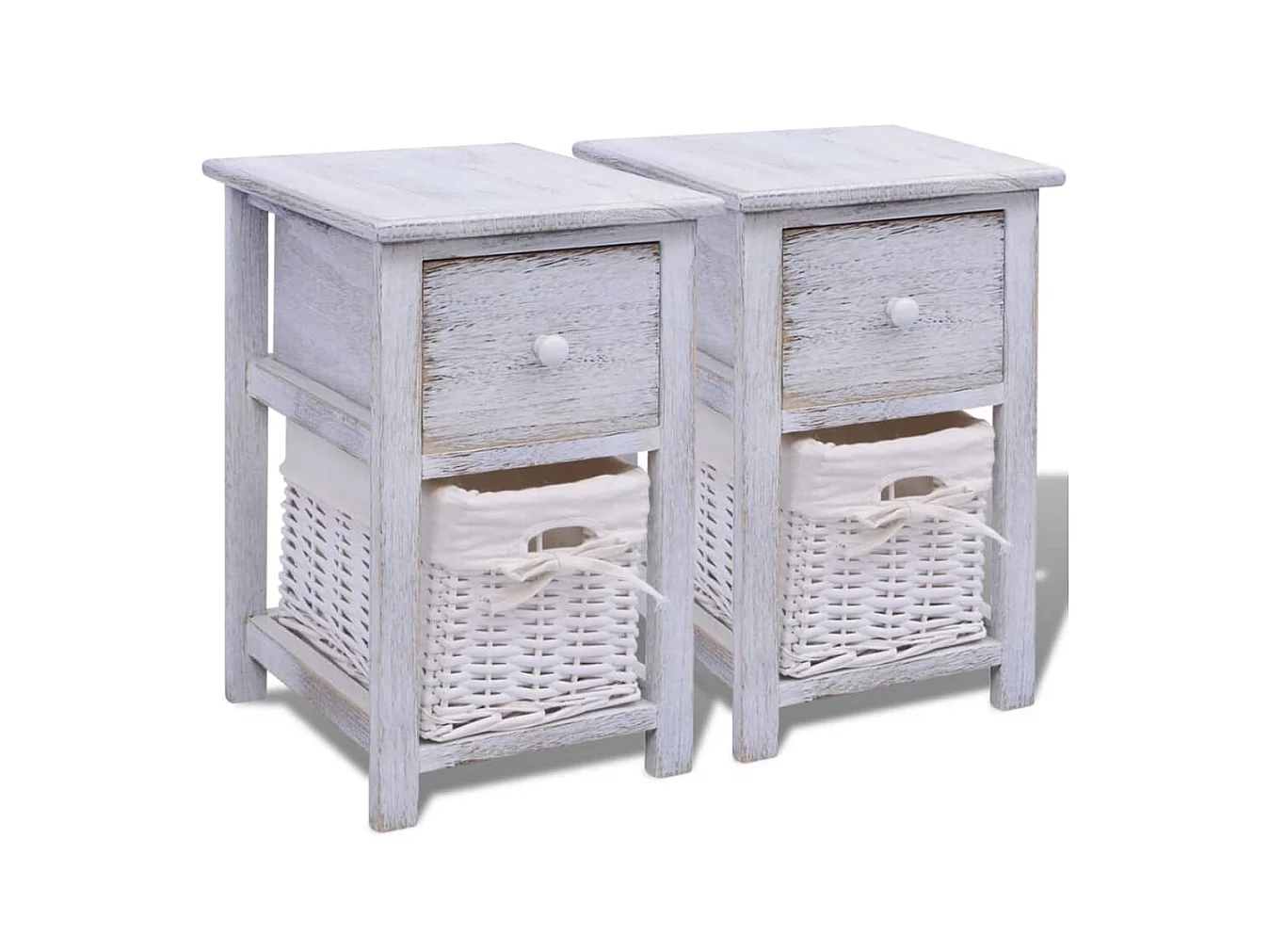 Table de chevet 2 pcs Bois Blanc