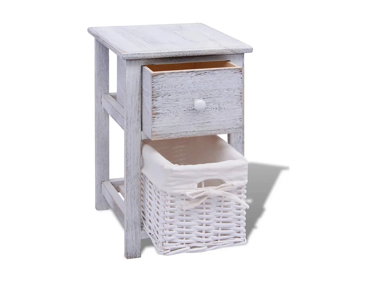 Mesa de cabeceira 2 peças madeira branca