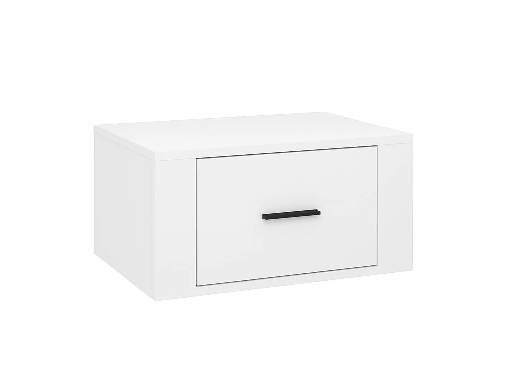 Table de chevet murale Blanc brillant 50x36x25 cm