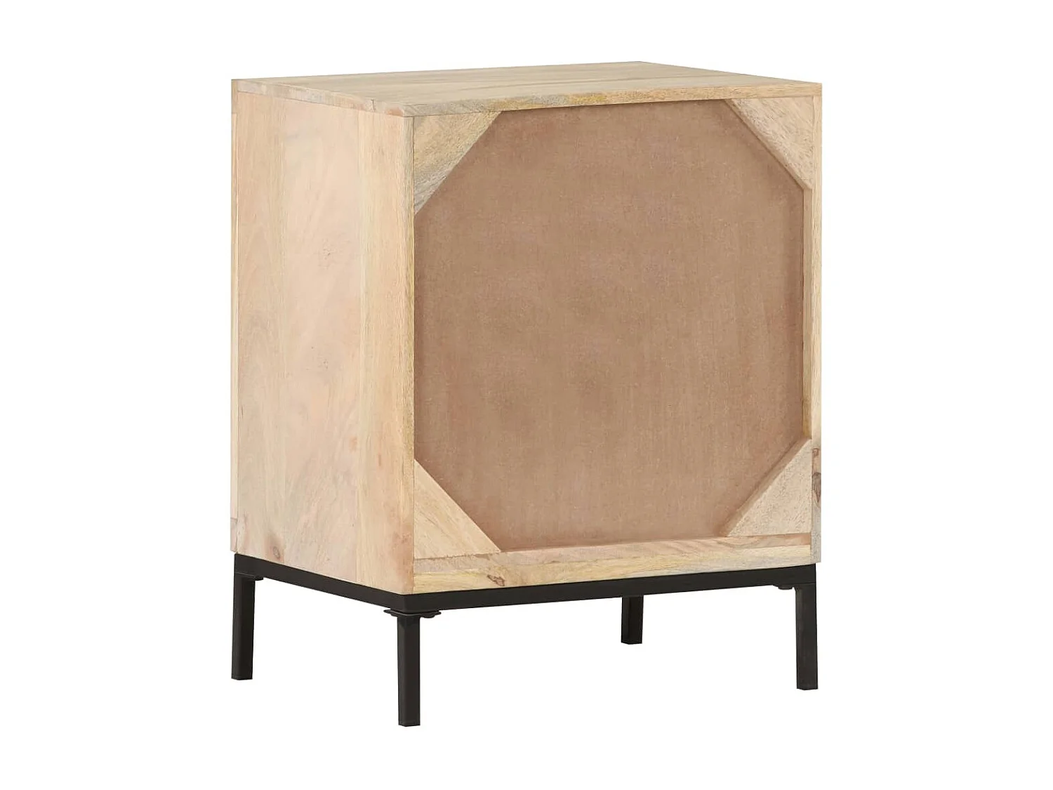 Table de chevet 40x30x50 cm Bois de manguier et canne naturelle