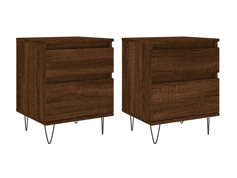 Mesas de cabeceira 2 peças carvalho castanho 40x35x50 cm madeira trabalhada