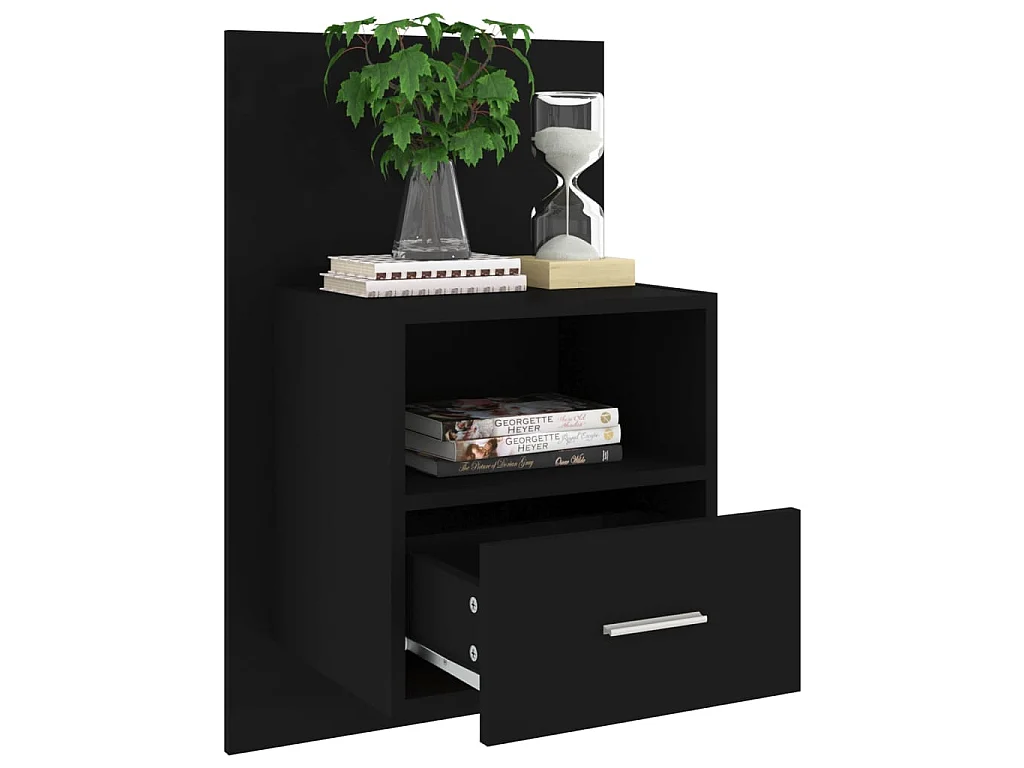 Comodino sospeso Nero