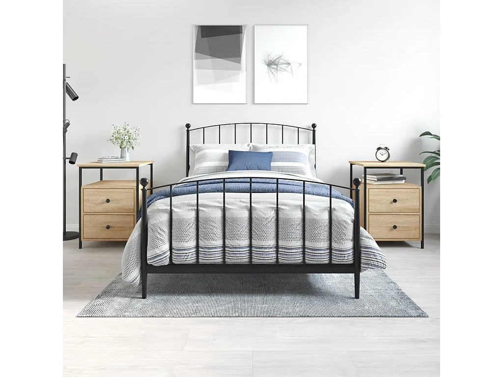 Mesitas de noche 2uds roble sonoma 44x45x60cm madera contrachapada