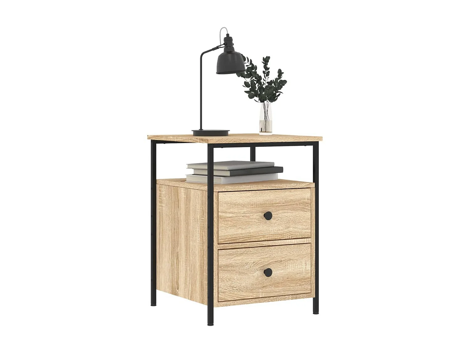 Mesitas de noche 2uds roble sonoma 44x45x60cm madera contrachapada