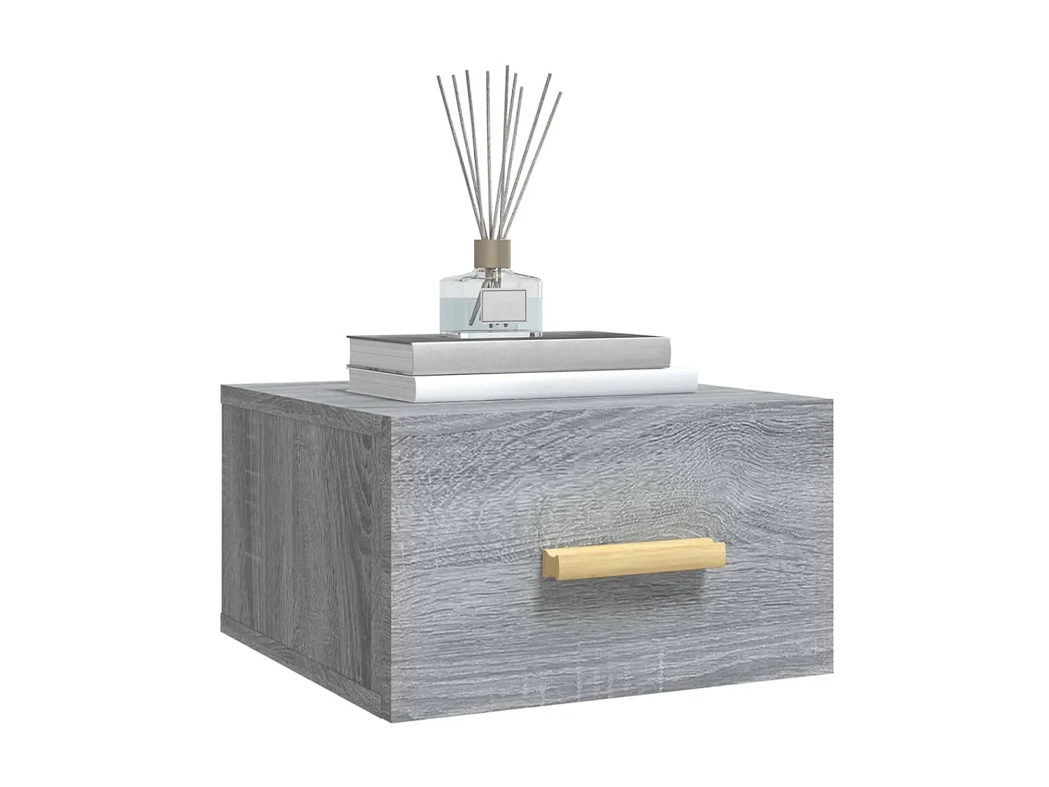 Mesas de cabeceira de parede 2 unidades cinza sonoma 35x35x20 cm