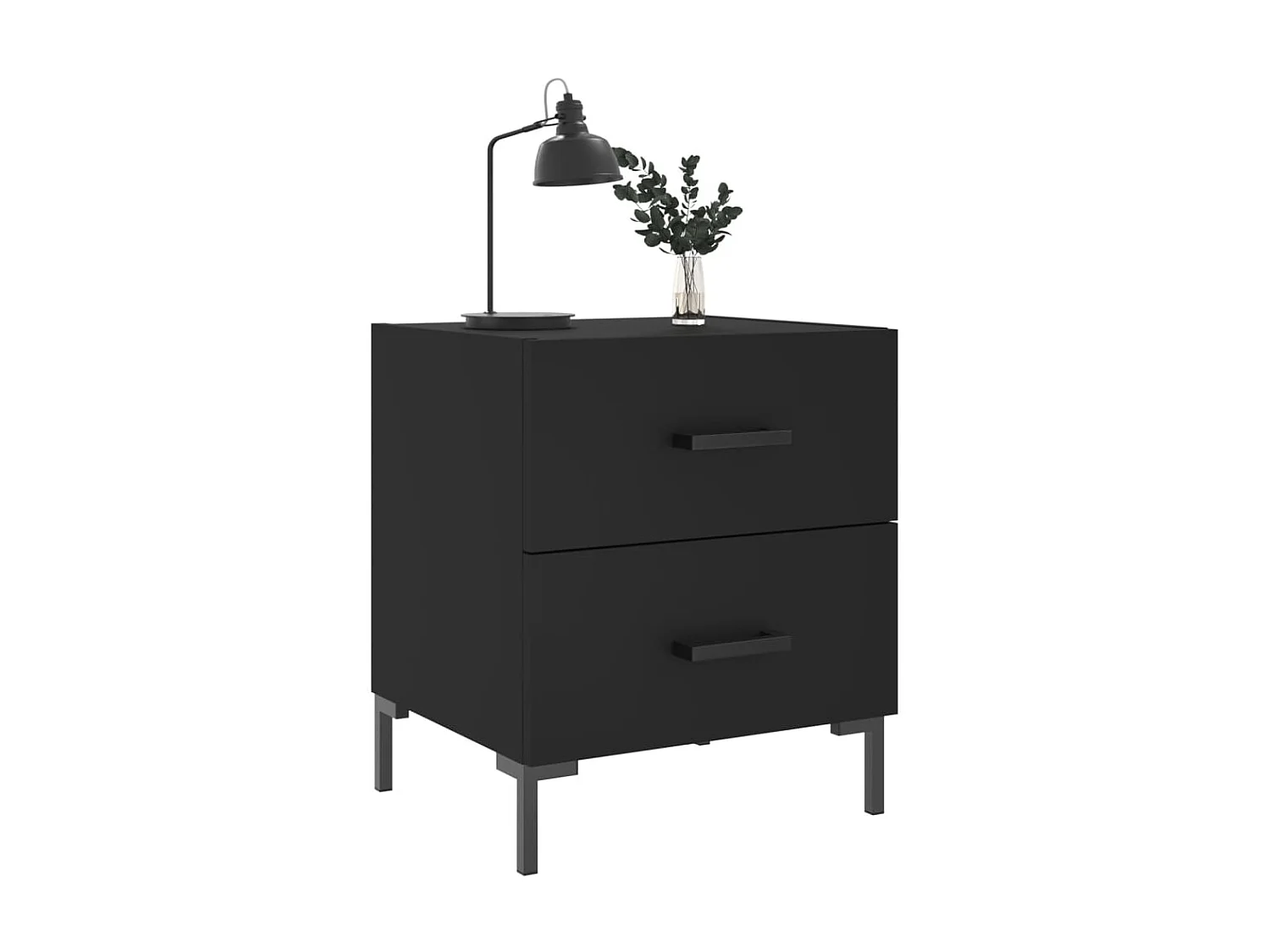 Tables de chevet 2 pcs noir 40x35x47,5 cm bois d’ingénierie